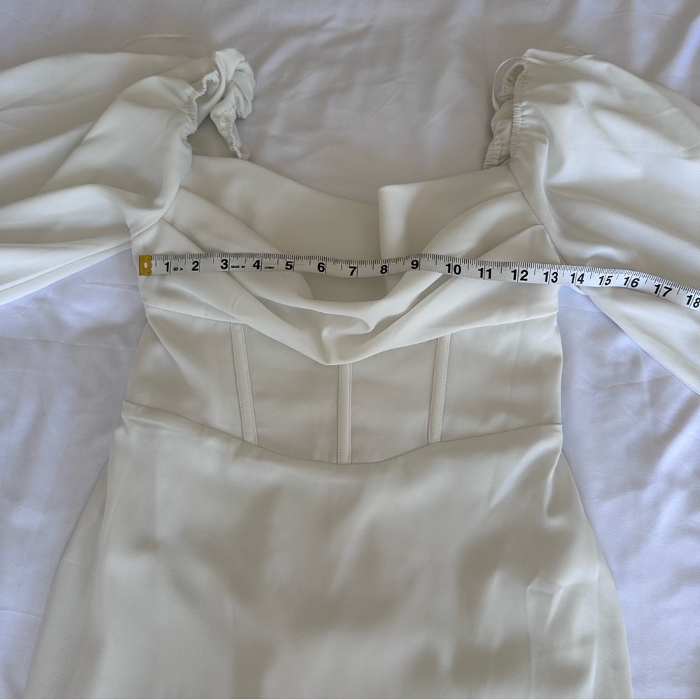 Princess Polly Long Sleeve White Corset Bridal Wedding Mini Dress Women's 6 Sexy - Picture 4 of 5